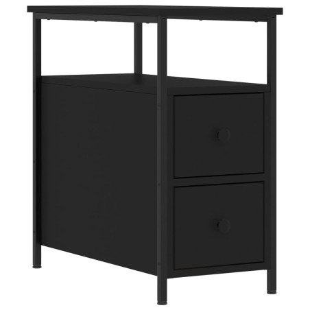 vidaXL Comodino Nero 30x60x60 cm in Legno Multistrato