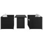 vidaXL Set Divani da Giardino 3 pz con Cuscini in Polyrattan Nero vidaXL Set Divani da Giardino 3 pz con Cuscini in Polyrattan Nero