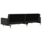vidaXL Divano Letto a 2 Posti con 2 Cuscini Nero in Tessuto vidaXL Divano Letto a 2 Posti con 2 Cuscini Nero in Tessuto