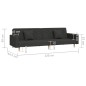vidaXL Divano Letto a 2 Posti con 2 Cuscini Nero in Tessuto vidaXL Divano Letto a 2 Posti con 2 Cuscini Nero in Tessuto
