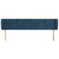Testiera ad Orecchio Blu Scuro 203x23x78/88 cm in Velluto Testiera ad Orecchio Blu Scuro 203x23x78/88 cm in Velluto