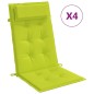 vidaXL Cuscini Sedia Schienale Alto 4 pz Verde Chiaro Tessuto Oxford vidaXL Cuscini Sedia Schienale Alto 4 pz Verde Chiaro Tessuto Oxford