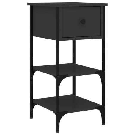 vidaXL Comodino Nero 34x36x70 cm in Legno Multistrato