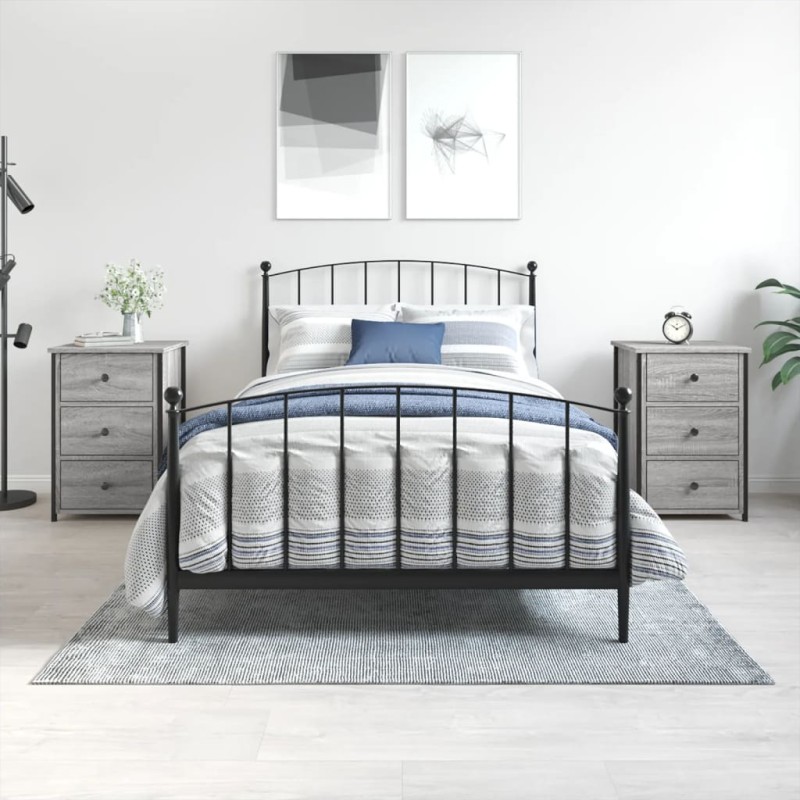 vidaXL Comodini 2 pz Grigio Sonoma 40x36x60 cm in Legno Multistrato vidaXL Comodini 2 pz Grigio Sonoma 40x36x60 cm in Legno Multistrato