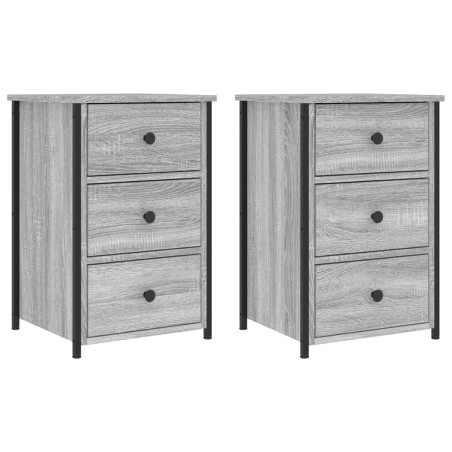 vidaXL Comodini 2 pz Grigio Sonoma 40x36x60 cm in Legno Multistrato