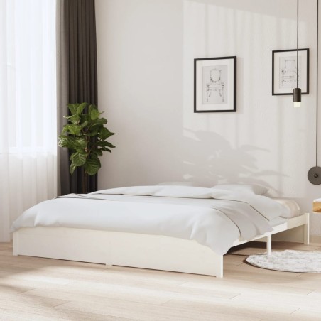 vidaXL Giroletto Bianco 200x200 cm in Legno Massello di Pino