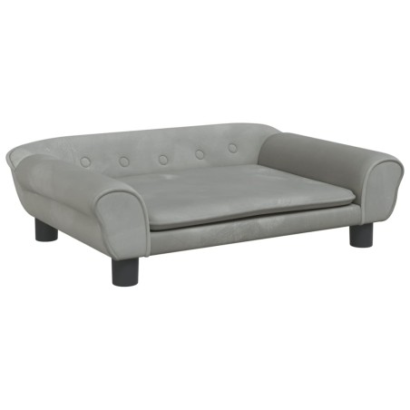 vidaXL Lettino per Cani Grigio Chiaro 70x48x22 cm in Velluto