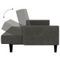 vidaXL Divano Letto a 2 Posti Grigio Scuro in Velluto vidaXL Divano Letto a 2 Posti Grigio Scuro in Velluto