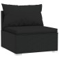 Divano a 3 Posti con Cuscini in Polyrattan Nero Divano a 3 Posti con Cuscini in Polyrattan Nero