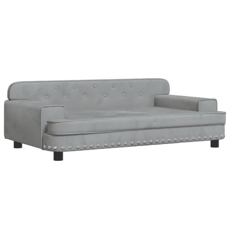 vidaXL Lettino per Cani Grigio Chiaro 90x53x30 cm in Velluto