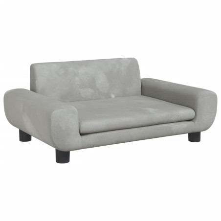 vidaXL Lettino per Cani Grigio Chiaro 70x45x33 cm in Velluto