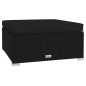 Poggiapiedi da Giardino con Cuscino Nero 70x70x30 cm Polyrattan Poggiapiedi da Giardino con Cuscino Nero 70x70x30 cm Polyrattan
