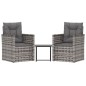 vidaXL Set Divani da Esterno 3 pz con Cuscini in Polyrattan Grigio vidaXL Set Divani da Esterno 3 pz con Cuscini in Polyrattan Grigio
