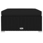 Poggiapiedi da Giardino con Cuscino Nero 70x70x30 cm Polyrattan Poggiapiedi da Giardino con Cuscino Nero 70x70x30 cm Polyrattan