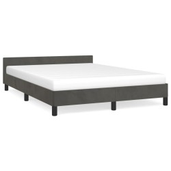 vidaXL Giroletto con Testiera Grigio Scuro 140x200 cm in Velluto
