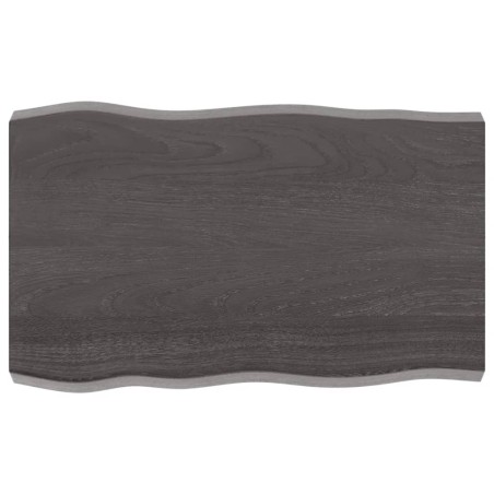 vidaXL Piano Tavolo Grigio Scuro 80x50x6 cm in Rovere Non Trattato