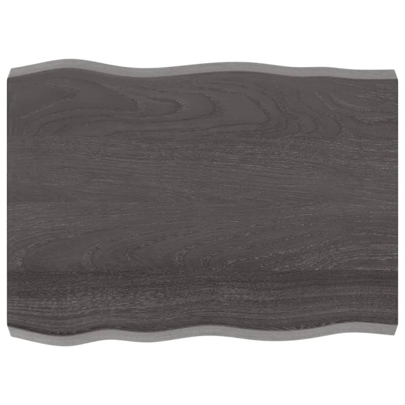 vidaXL Piano Tavolo Marrone Scuro 80x60x(2-6)cm in Rovere Non Trattato vidaXL Piano Tavolo Marrone Scuro 80x60x(2-6)cm in Rovere Non Trattato