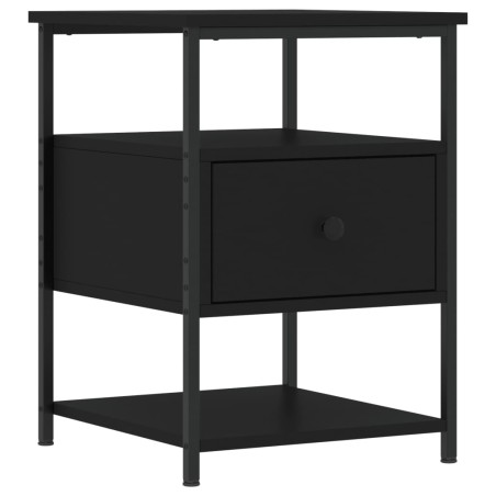 vidaXL Comodino Nero 40x42x56 cm in Legno Multistrato
