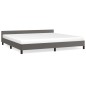 vidaXL Giroletto con Testiera senza Materasso Grigio 200x200 cm vidaXL Giroletto con Testiera senza Materasso Grigio 200x200 cm