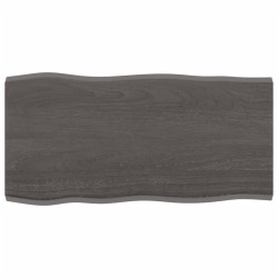 vidaXL Piano Tavolo Marrone Scuro 80x40x2 cm in Rovere Non Trattato