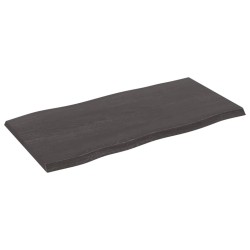 vidaXL Piano Tavolo Marrone Scuro 80x40x2 cm in Rovere Non Trattato