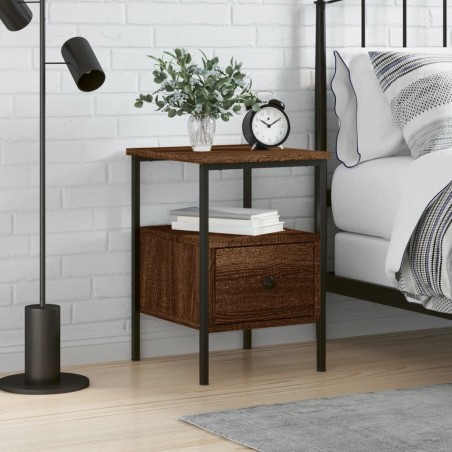 vidaXL Comodino Rovere Marrone 34x35,5x50 cm in Legno Multistrato