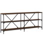 vidaXL Tavolo Consolle Rovere Marrone 180x30x75 cm Multistrato e Ferro vidaXL Tavolo Consolle Rovere Marrone 180x30x75 cm Multistrato e Ferro