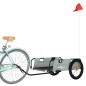 vidaXL Rimorchio per Bici da Carico Grigio in Tessuto Oxford e Ferro vidaXL Rimorchio per Bici da Carico Grigio in Tessuto Oxford e Ferro
