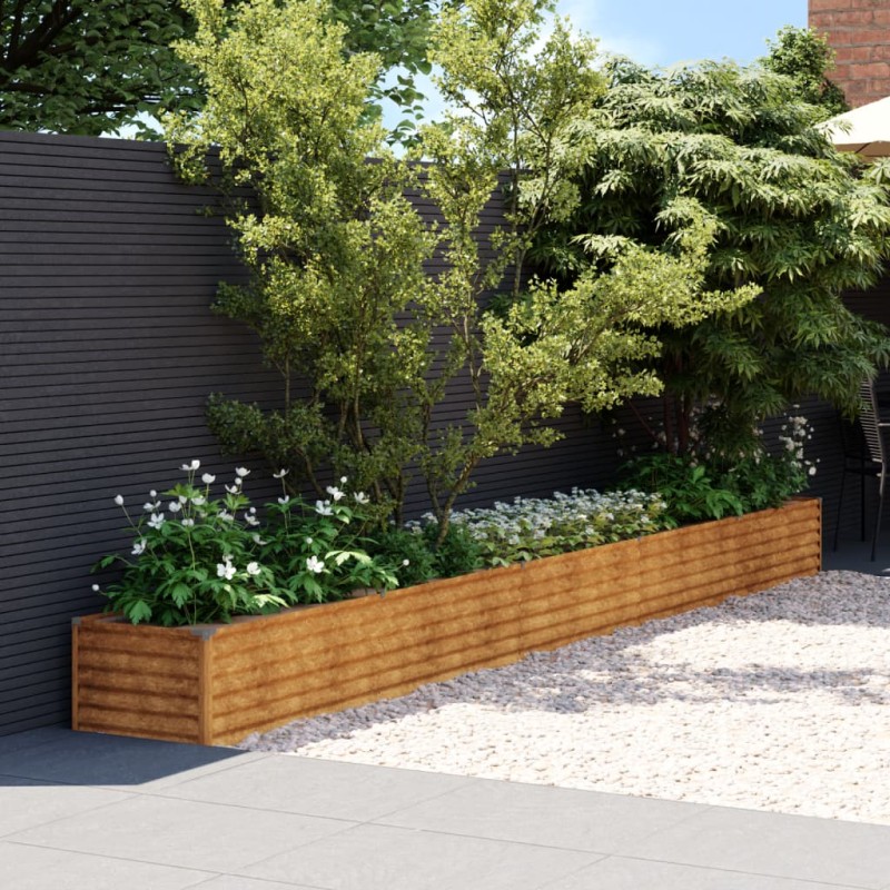vidaXL Fioriera Rialzata da Giardino 482x50x36 cm in Acciaio Corten vidaXL Fioriera Rialzata da Giardino 482x50x36 cm in Acciaio Corten