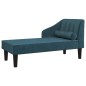 vidaXL Sdraio con Capezzale Blu in Velluto