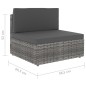 vidaXL Set Divani da Giardino 2 pz in Polyrattan Grigio vidaXL Set Divani da Giardino 2 pz in Polyrattan Grigio