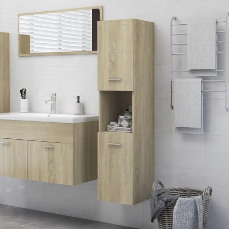 Armadio da Bagno Rovere Sonoma 30x30x130 cm in Truciolato