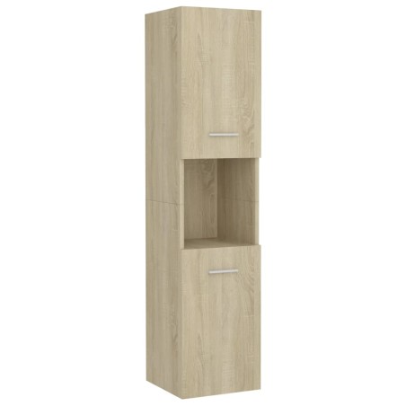Armadio da Bagno Rovere Sonoma 30x30x130 cm in Truciolato