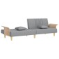 vidaXL Divano Letto con Braccioli Grigio Chiaro in Tessuto vidaXL Divano Letto con Braccioli Grigio Chiaro in Tessuto