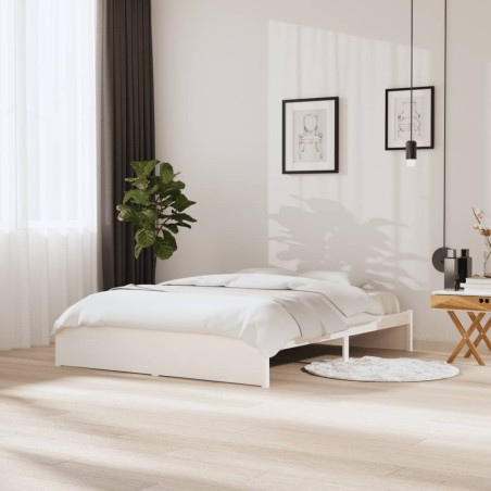 vidaXL Giroletto Bianco 160x200 cm in Legno Massello di Pino