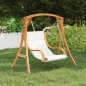 vidaXL Sedia a Dondolo con Cuscino Crema Legno Curvato Finitura Teak vidaXL Sedia a Dondolo con Cuscino Crema Legno Curvato Finitura Teak