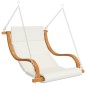 vidaXL Sedia a Dondolo con Cuscino Crema Legno Curvato Finitura Teak vidaXL Sedia a Dondolo con Cuscino Crema Legno Curvato Finitura Teak