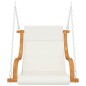 vidaXL Sedia a Dondolo con Cuscino Crema Legno Curvato Finitura Teak vidaXL Sedia a Dondolo con Cuscino Crema Legno Curvato Finitura Teak