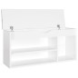 vidaXL Scarpiera con Cuscino Bianco Lucido 104x30x49 cm in Truciolato vidaXL Scarpiera con Cuscino Bianco Lucido 104x30x49 cm in Truciolato