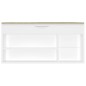 vidaXL Scarpiera con Cuscino Bianco Lucido 104x30x49 cm in Truciolato vidaXL Scarpiera con Cuscino Bianco Lucido 104x30x49 cm in Truciolato