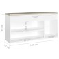 vidaXL Scarpiera con Cuscino Bianco Lucido 104x30x49 cm in Truciolato vidaXL Scarpiera con Cuscino Bianco Lucido 104x30x49 cm in Truciolato