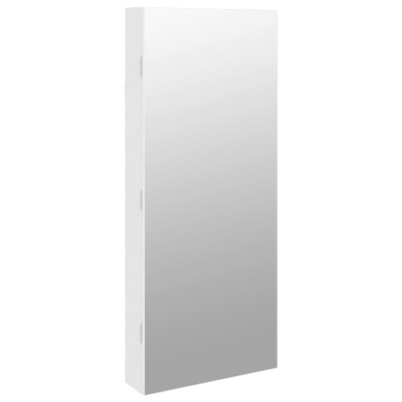 vidaXL Armadio Portagioie a Specchio con Luci LED a Parete Bianco