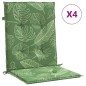 vidaXL Cuscini per Sedia Schienale Basso 4 pz Motivo Foglie in Tessuto vidaXL Cuscini per Sedia Schienale Basso 4 pz Motivo Foglie in Tessuto