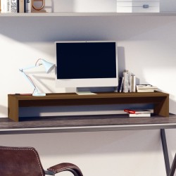 Supporto per Monitor Miele 100x27x15 cm Legno Massello di Pino