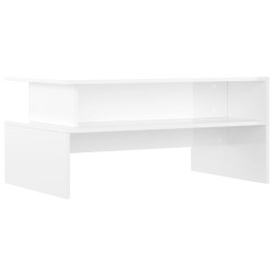 vidaXL Tavolino Salotto Bianco Lucido 90x55x42,5 cm Legno Multistrato