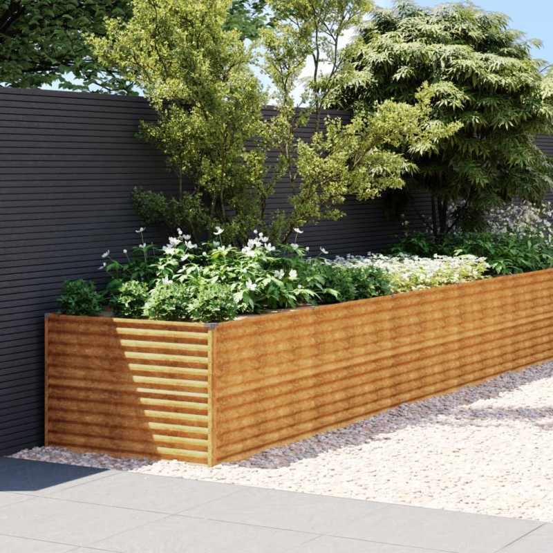vidaXL Fioriera Rialzata da Giardino 578x100x69 cm in Acciaio Corten vidaXL Fioriera Rialzata da Giardino 578x100x69 cm in Acciaio Corten