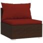 vidaXL Divano a 3 Posti con Cuscini in Polyrattan Marrone vidaXL Divano a 3 Posti con Cuscini in Polyrattan Marrone