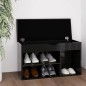 vidaXL Panca Porta Scarpe Cuscino Nero Lucido 80x30x47cm Multistrato vidaXL Panca Porta Scarpe Cuscino Nero Lucido 80x30x47cm Multistrato