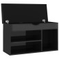 vidaXL Panca Porta Scarpe Cuscino Nero Lucido 80x30x47cm Multistrato vidaXL Panca Porta Scarpe Cuscino Nero Lucido 80x30x47cm Multistrato