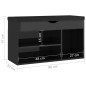 vidaXL Panca Porta Scarpe Cuscino Nero Lucido 80x30x47cm Multistrato vidaXL Panca Porta Scarpe Cuscino Nero Lucido 80x30x47cm Multistrato